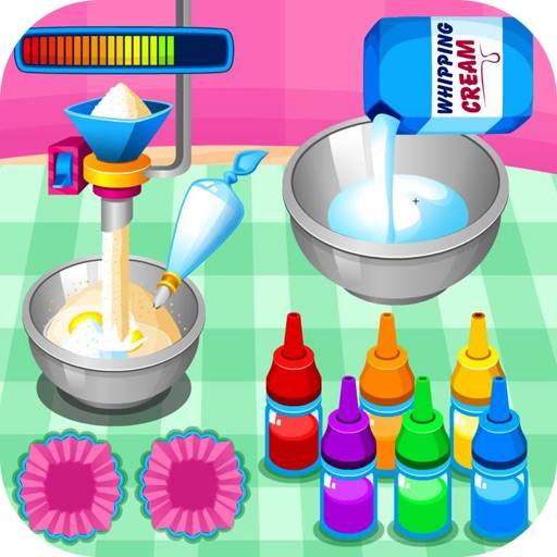 Cooking colorful cupcakes game icon