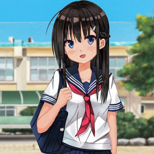 Anime haut école fille vie 3d icône