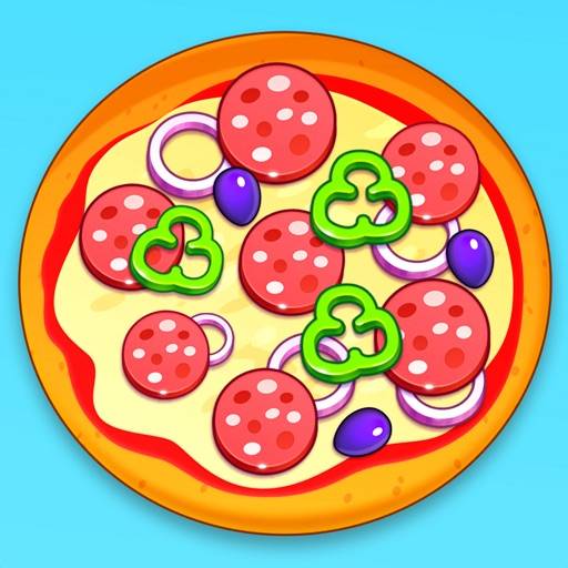 Cooking pizza, burger & sushi icon