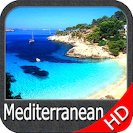 Mar Mediterráneo GPS HD Cartas icono