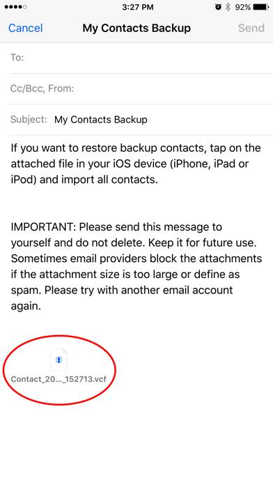 my contacts backup