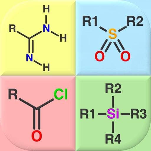 Groupes fonctionnels en chimie icône