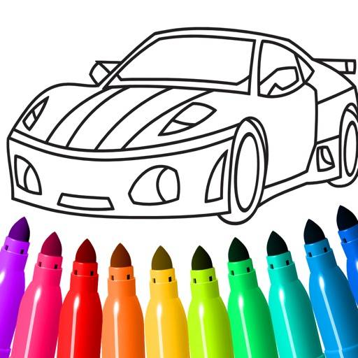 Cars coloring book game app icon